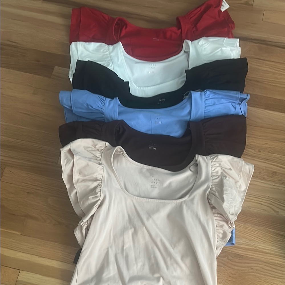 A New Day Women's Ruffle Sleeve Tops - Multi-Color Pack